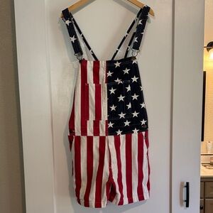 chubbies American Flag Short Overalls - Red, White, Blue